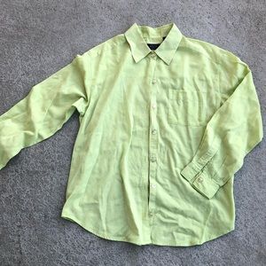 Women’s Green Button Down Long Sleeve Shirt